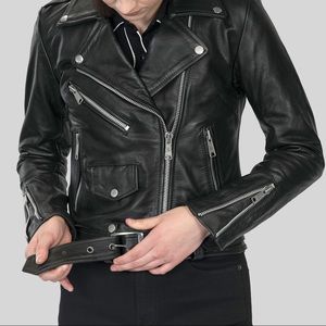Brand New!! Straight to hell Commando Large genuine leather jacket. Never worn